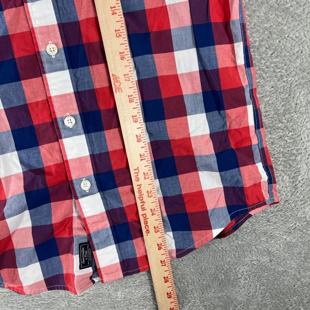 Abercrombie & Fitch Button Down Shirt Mens Small Red Plaid Preppy Classic Woven - Picture 5 of 6